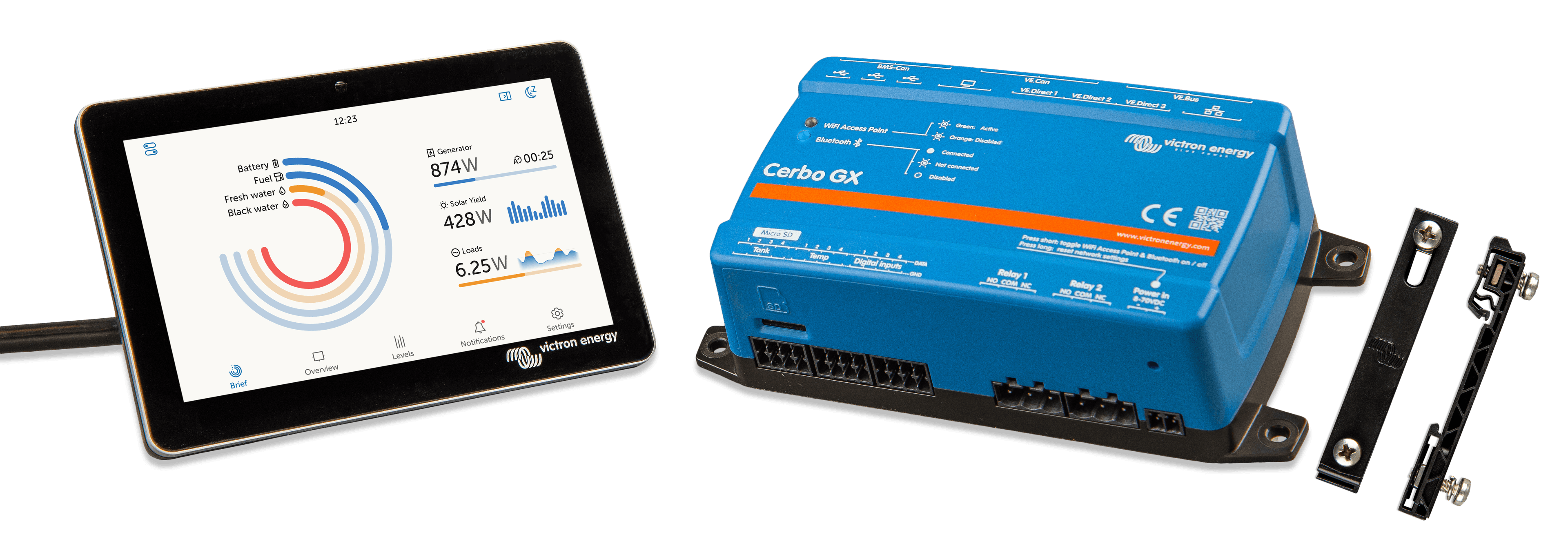 CerboGX and GX Touch 50 (front-angle) thumbnail