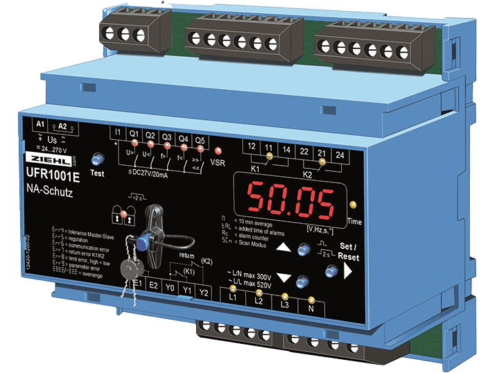 Ziehl-spänning- och frekvensrelä UFR1001E